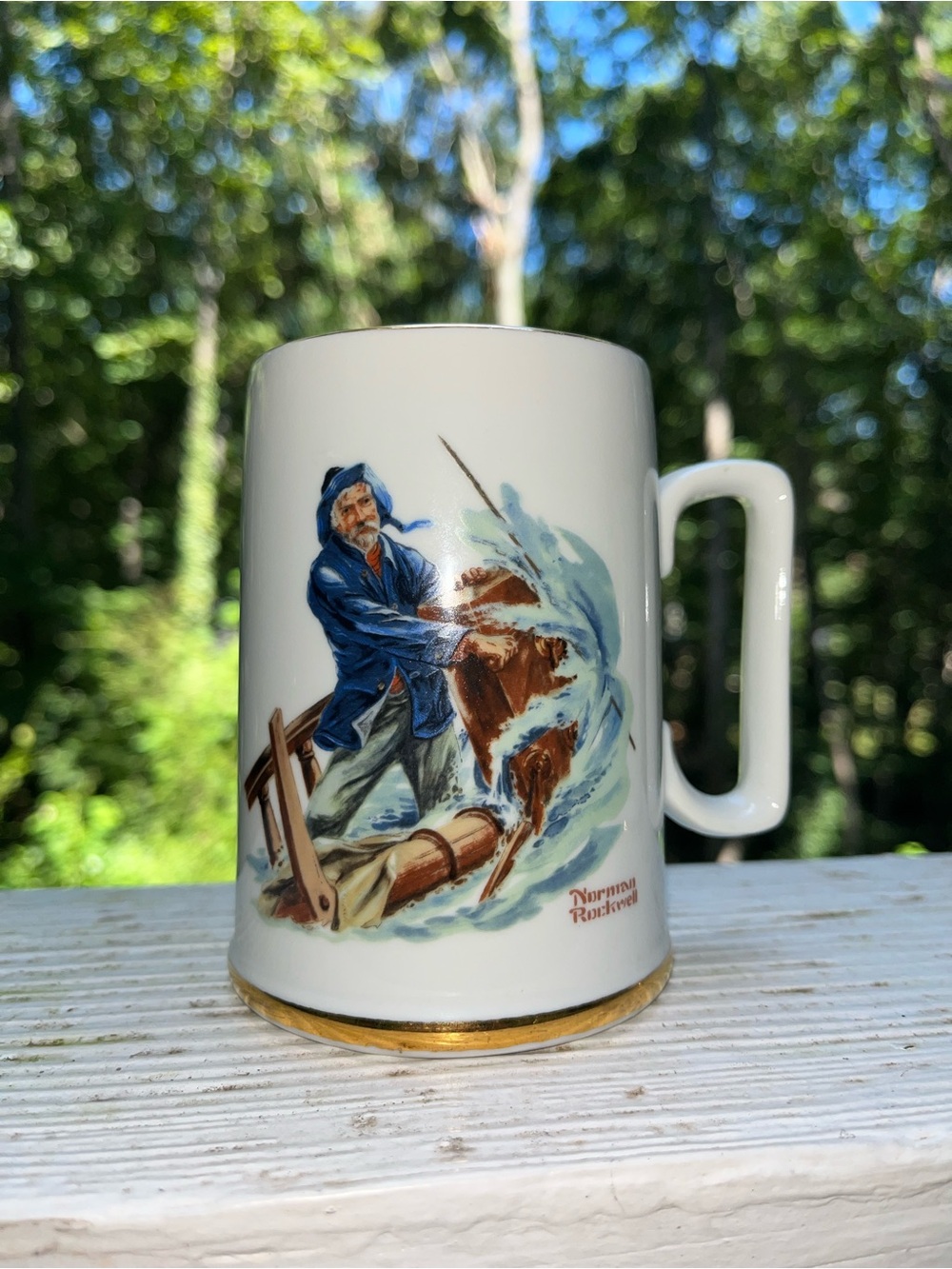 Set of Nautical Norman Rockwell Mugs (4)